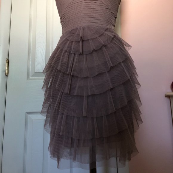 BCBGMAXAZRIA lavender one-shoulder cocktail dress size 2 - Picture 2 of 5